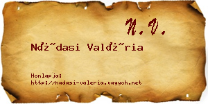 Nádasi Valéria névjegykártya